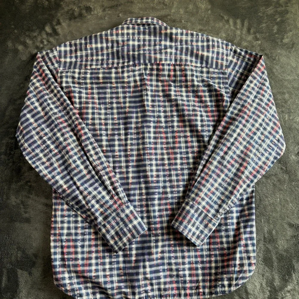 Vicente‎ Black Mens Plaid Check Button Up Shirt Casual Dress Shirt